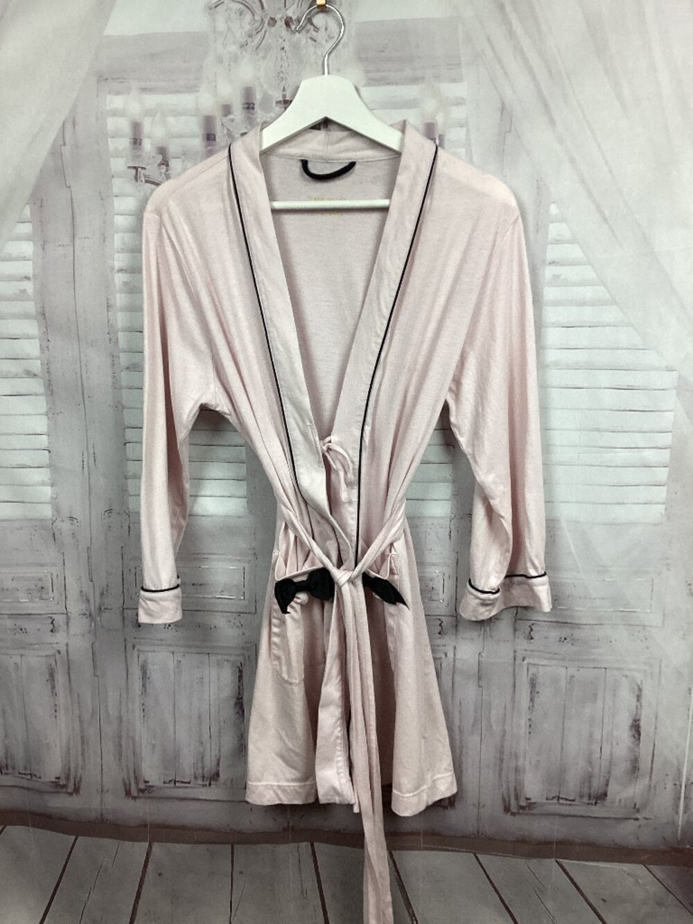 Kate Spade Robe Pink Short with Black Bows Thin M
